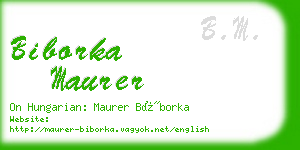 biborka maurer business card